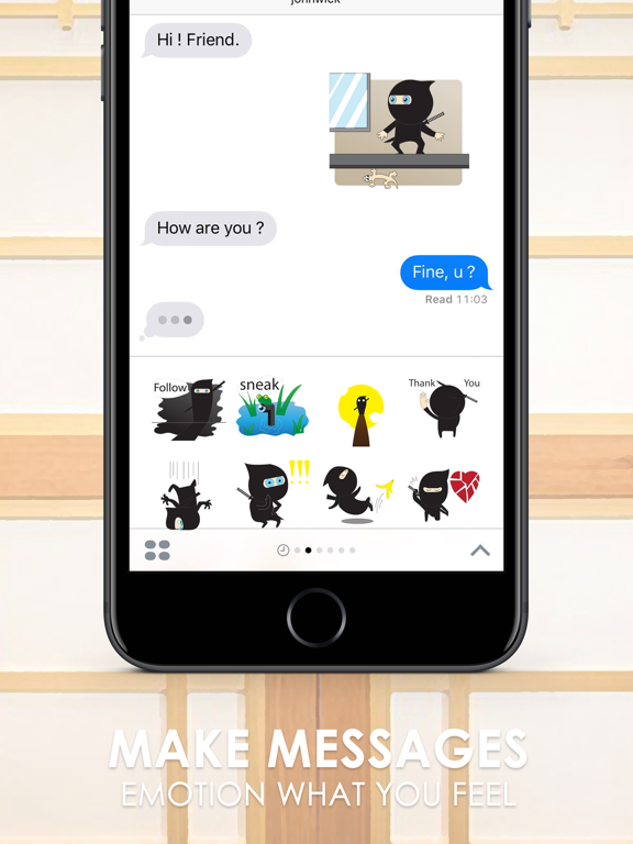 Screenshot #5 pour Ninja boy Stickers for iMessage
