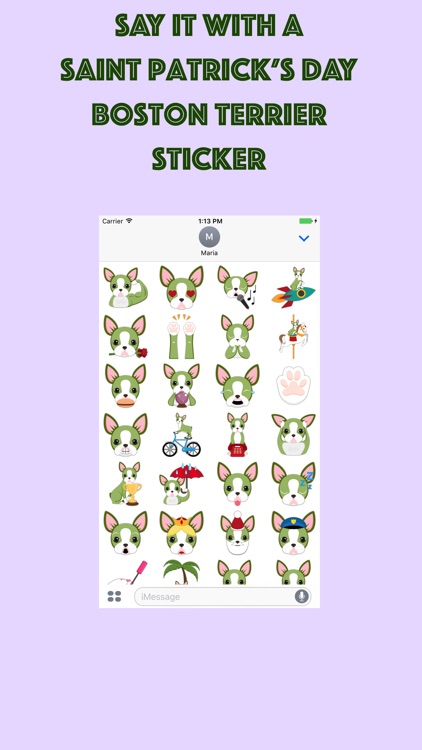 Saint Patrick's Day Boston Terrier Emoji Stickers