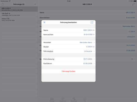 Screenshot #5 pour Meine Fahrzeuge