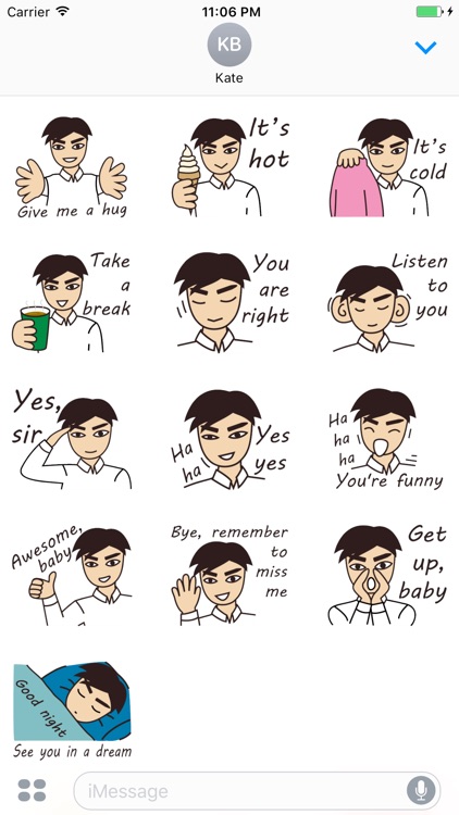 Romantic boy in love stickers