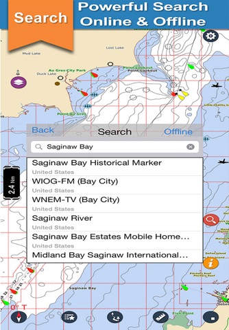 Saginaw Bay GPS offline nautical chart for boaters - náhled