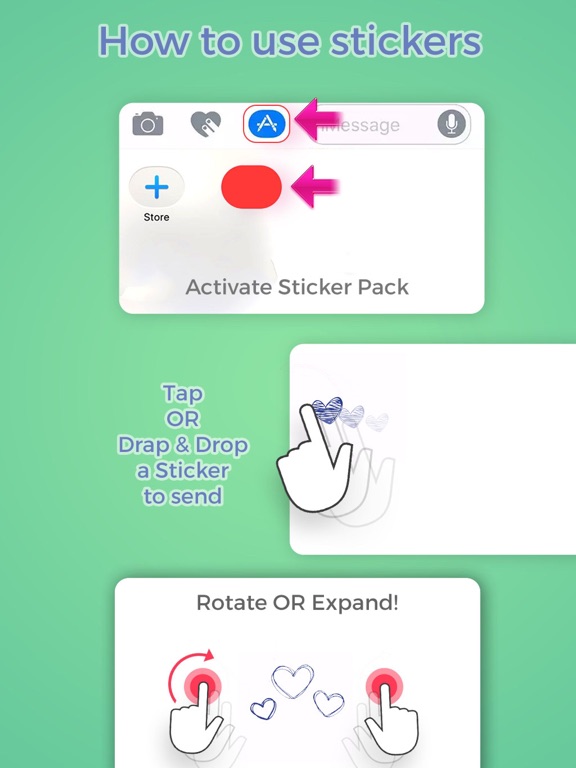 Screenshot #6 pour Heart Doodle Stickers
