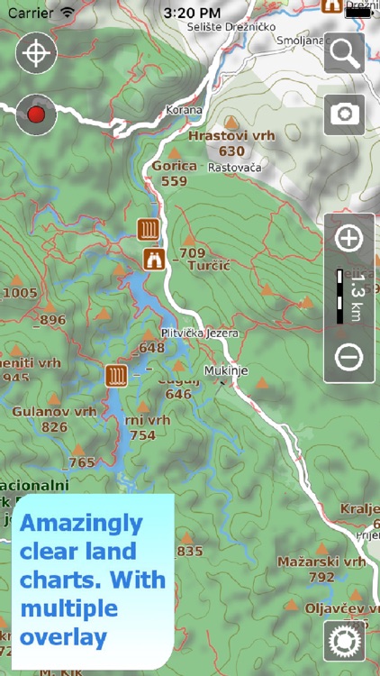 Trails of Plitvice Lakes - GPS Maps for Hiking
