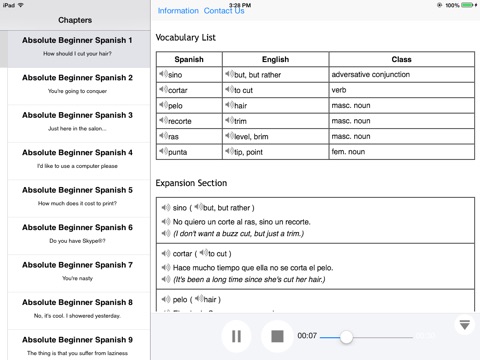 Beginner Spanish for iPad screenshot 3