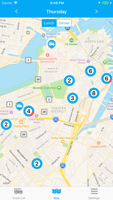 Boston Food Truck Schedule Screenshot