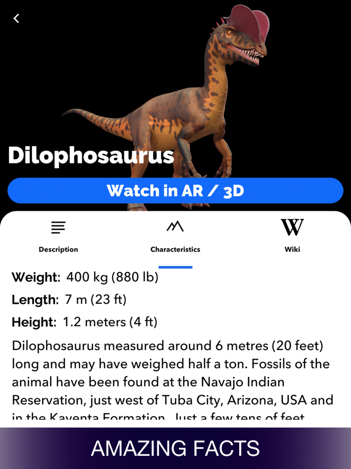 Dinosaur World Alive AR Facts