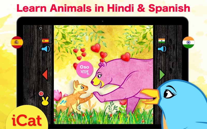 Learn Hindi &amp; Spanish - Toddler &amp; Kids Animals thumbnail 1