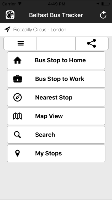 Belfast Bus Tracker Screenshot