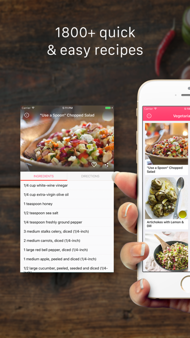 Screenshot #1 pour Healthy Vegetarian Recipes, Diet & Ingredients