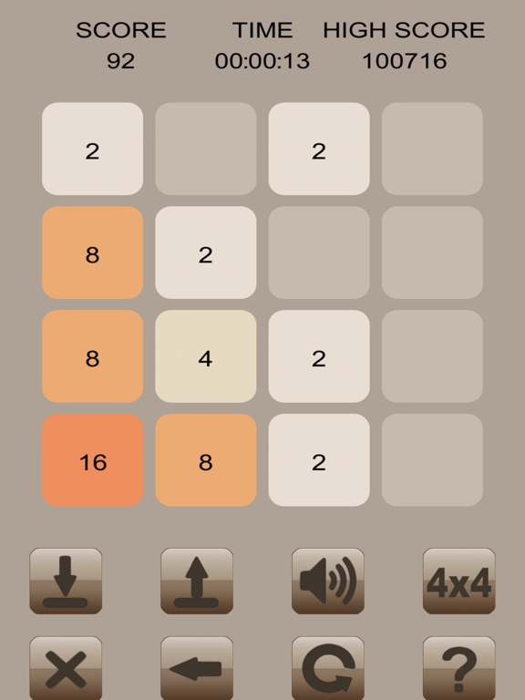 2048 Save/Load Extended iPad screenshot 1 - Games app