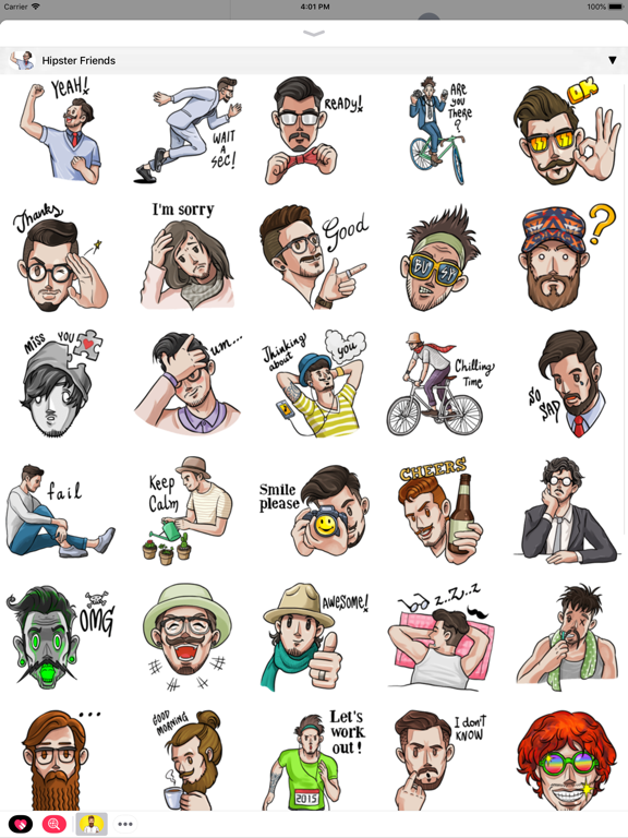 Hipster Stickers & Emojis iPad screenshot 3 - Stickers app