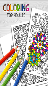Animals Adult Coloring Book Pages for Anti-Stress screenshot