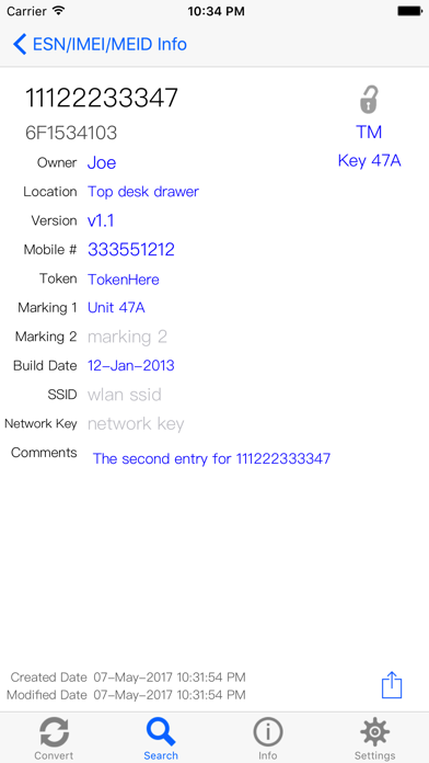 mobileID info Screenshot