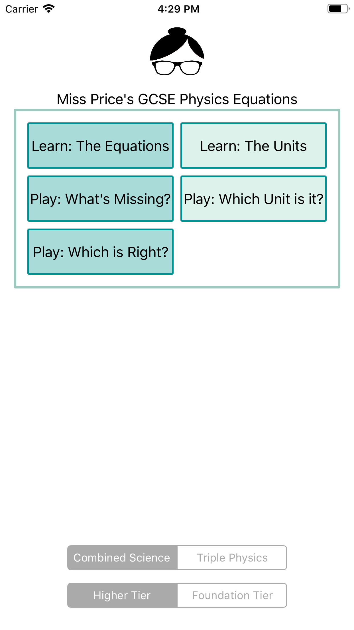 Miss Price Physics Equations