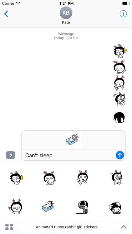 Animated Funny Rabbit Girl Stickers For iMessage