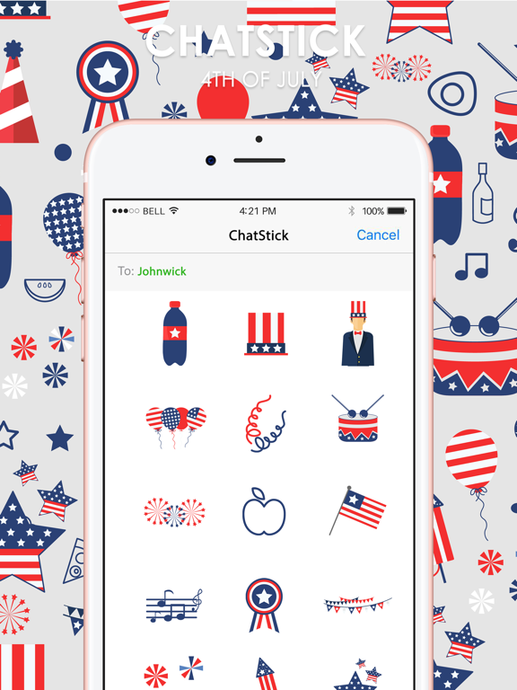 Screenshot #4 pour 4th of July Stickers for iMessage By ChatStick
