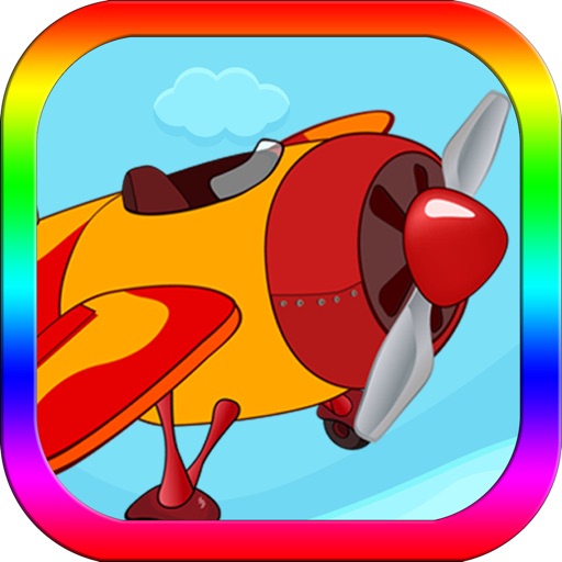 Drawing Airplane Cartoon Games Coloring Book Kid