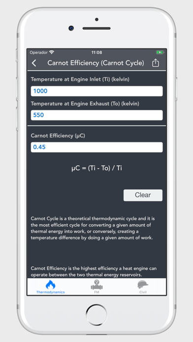 Thermodynamics Calculator App screenshot