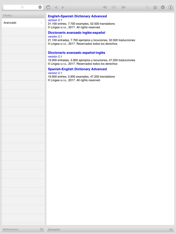 Lingea English-Spanish Advanced Dictionary iPad screenshot 1 - Reference app