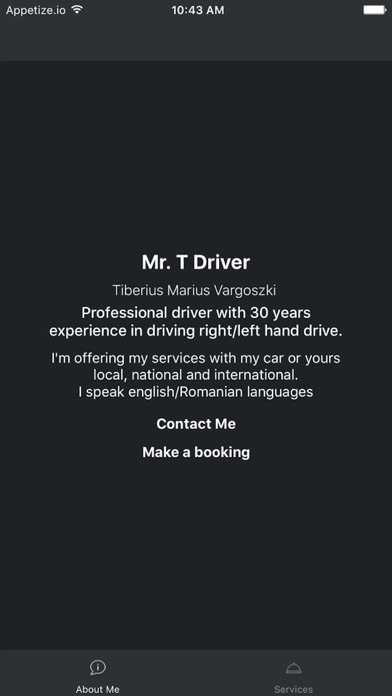 Mr T. Driver app screenshot
