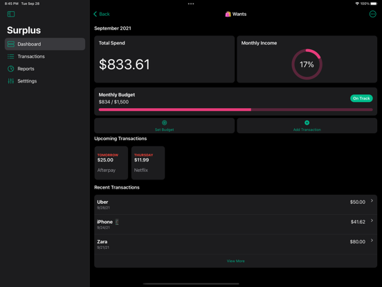 Screenshot #5 pour Surplus: Expense Tracker