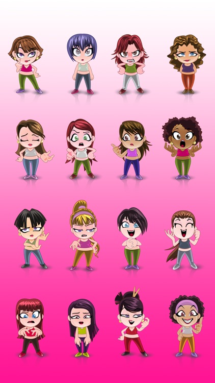 Girls SP emoji stickers