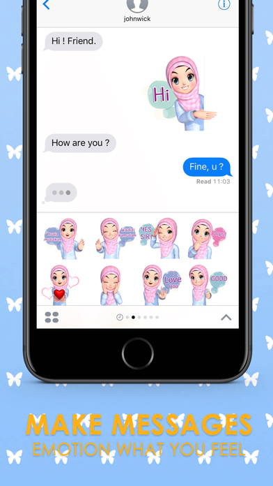 Screenshot #2 pour Amarena Hijabgirl ENG Stickers for iMessage