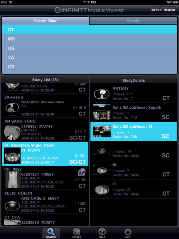 INFINITT Mobile Viewer HD iPad screenshot 5 - Medical app