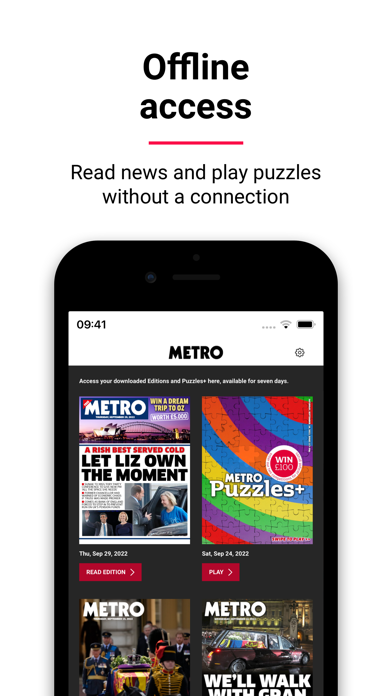 Metro: World and UK news app Screenshot