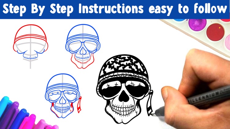 Learn How To Draw Skull Tattoos screenshot-3