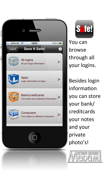 SaveItSafe! Save your personalinfo secure and safe