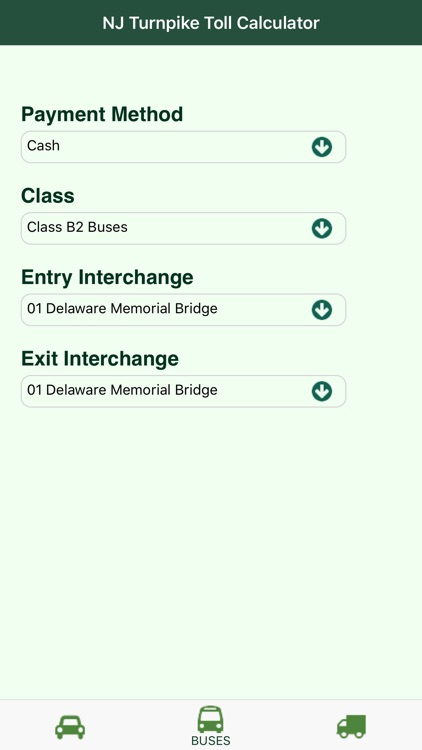 NJ Turnpike Toll Calculator