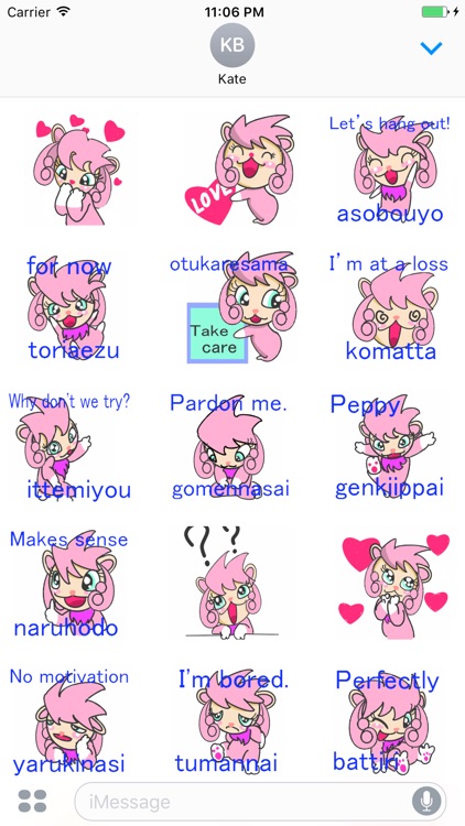 The Little Pink Lion Girl English Sticker