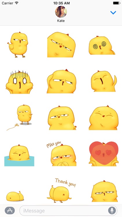 Funny Baby Chicken Animated Stickers