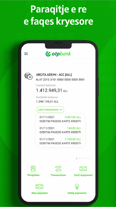 OTP Bank Albania Screenshot