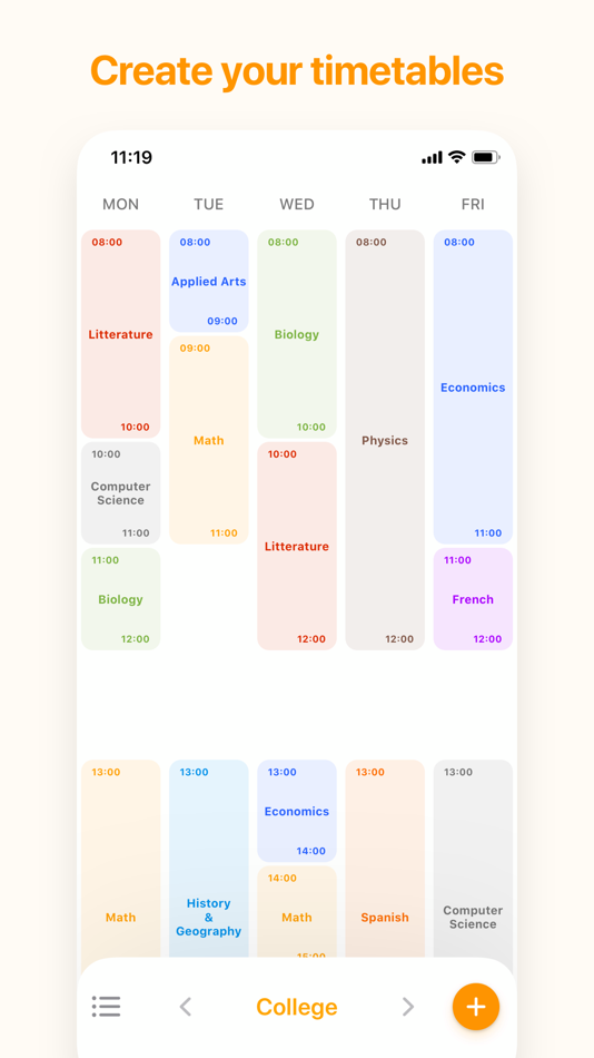 #1. My Timetable - Quick & Simple (iOS) 由: Kodeon, Inc.