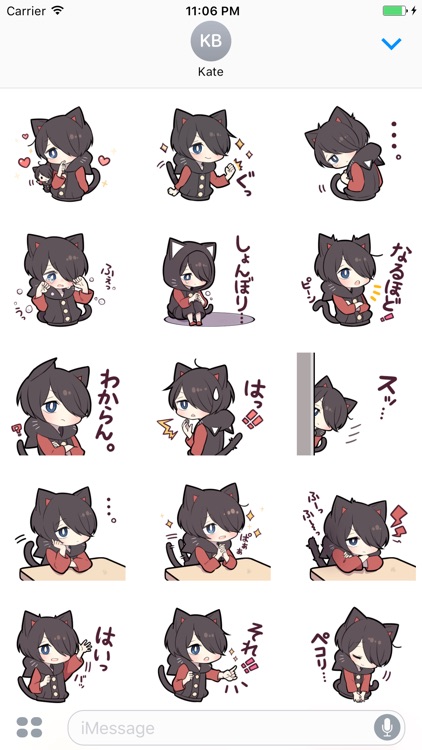 Aoji The Black Cutie Cat Girl Stickers 8