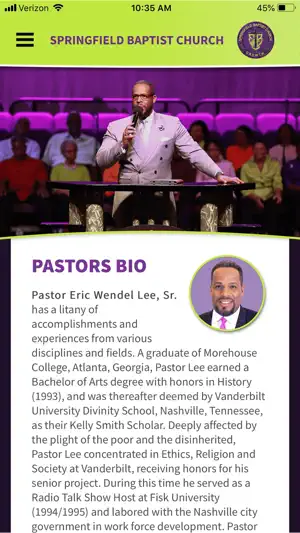 Springfield Baptist Church screenshot 2