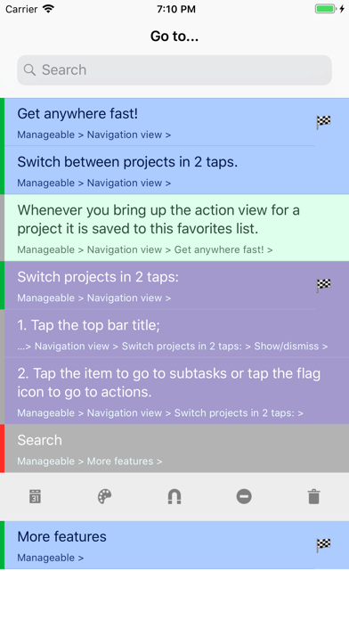 Manageable: Nested ToDo Lists Screenshot