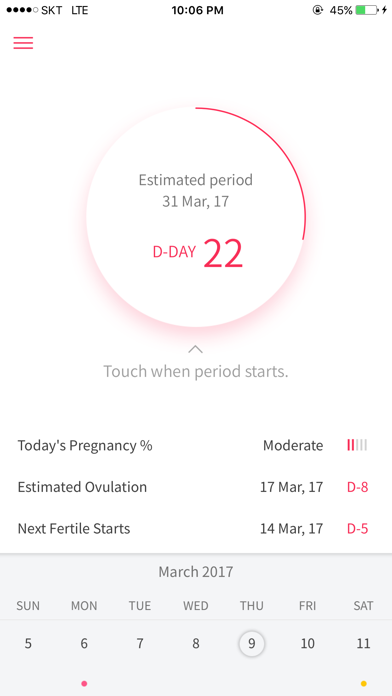 Screenshot #1 pour Me! - Menstrual Calendar