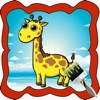 Giraffe Family Cartoon Coloring Version