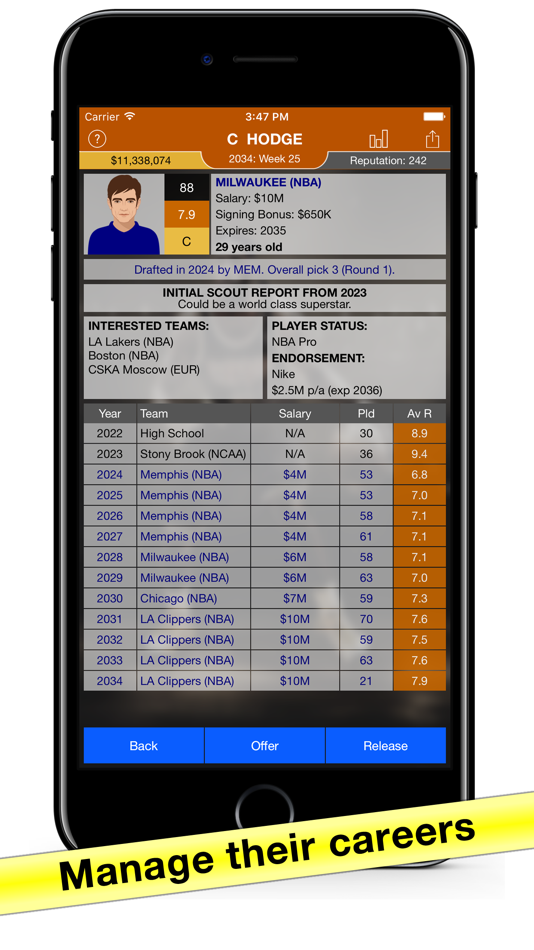 #2. Basketball Agent: Manager Sim (iOS) Podle: Top Drawer Games Limited