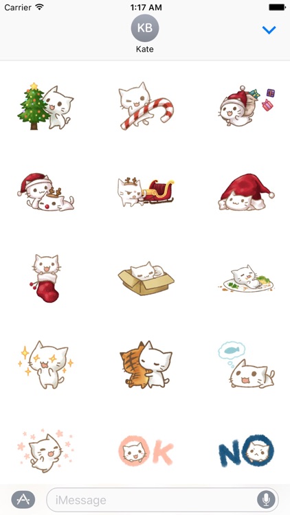 Christmas Of Cute Cat Stickers