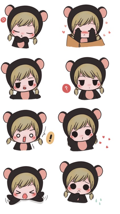 Little Bear Girl Stickers screenshot-3