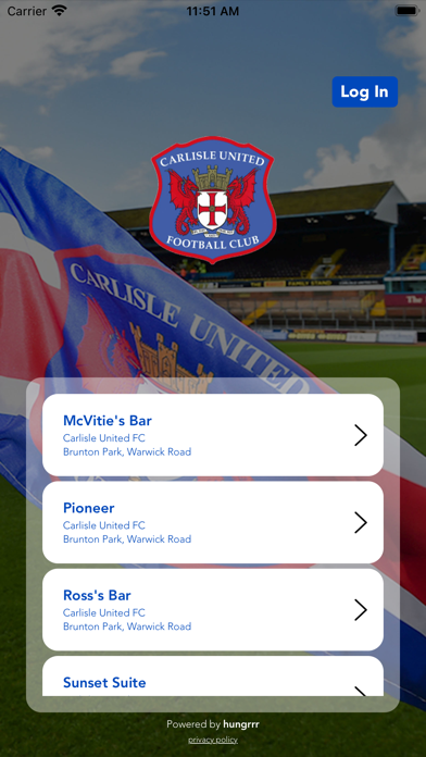 Carlisle United Food and Drink Screenshot