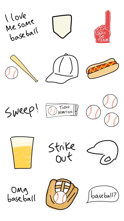 Baseball sticker, sport game stickers for iMessage