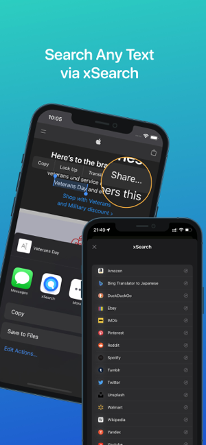 Captura de tela do ‎xSearch for Safari