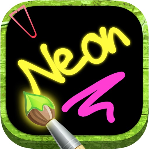 Draw with neon on screen icon