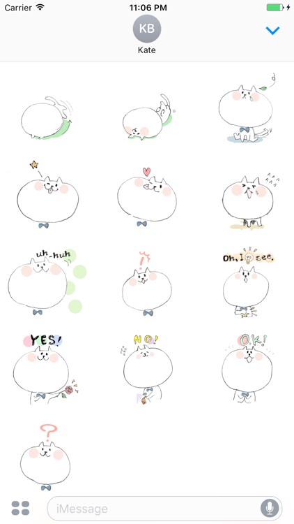 Tiin The Lovely White Cat English Sticker