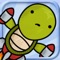 As the first flying turtle, you must use your cola-powered jet-boosters to fly your way to the moon